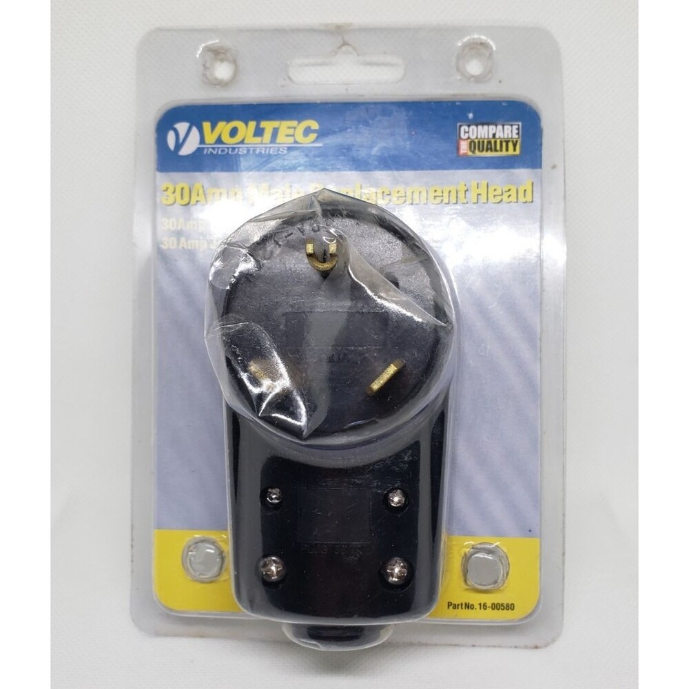 VOLTEC Plug PART #16-00580 30AMP MALE REPLACEMENT HEAD RV CAMPER New And Sealed.